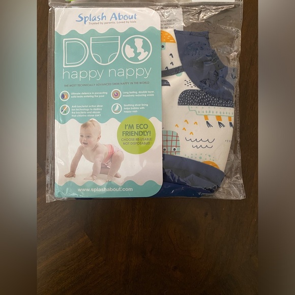 Splash About Happy Nappy Duo Reusable Swim Diaper with Silver Lining, SZ Medium - Picture 5 of 8
